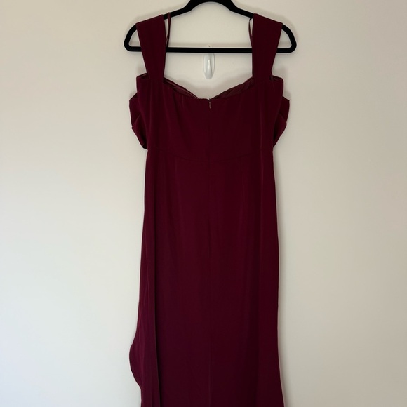 ASOS Yaura Thigh Split Maroon Evening Maxi Dress Gown Size 8 - Picture 8 of 11
